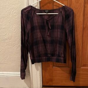 Plaid purple blouse, Express